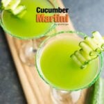 Cucumber martini flavored with fresh mint is the best drink to serve at summer parties! - giverecipe.com