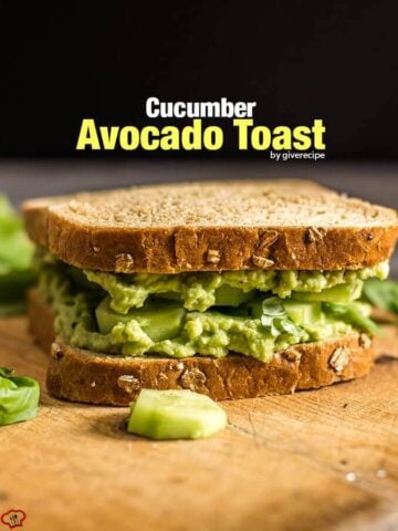 Make this Cucumber Avocado Toast whenever you need quick, easy yet tasty and healthy lunch. This has become my favorite summer sandwich! Vegan too. - giverecipe.com