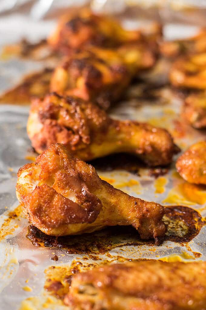 Crispy Buffalo Wings baked in oven. Very crispy thanks to a secret ingredient. You'll no longer want to fry them. - giverecipe.com 