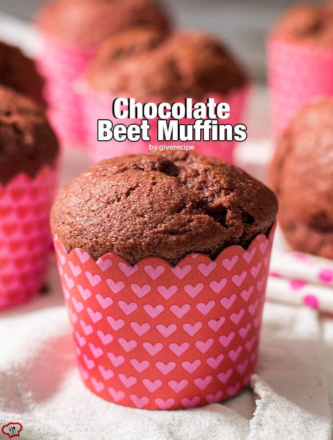 Chocolate Beet Muffins. Rich in fiber and antioxidants. Make these for your kids next morning! - giverecipe.com