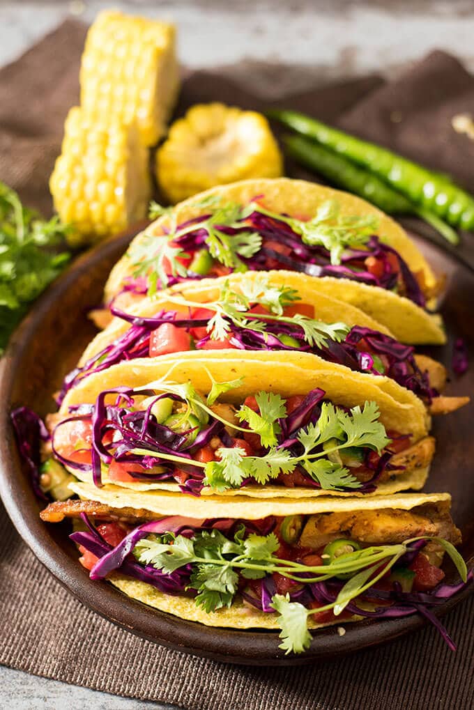 Fried Chicken Tacos. Super easy and tasty weeknight dinner ready in less than 30 minutes.