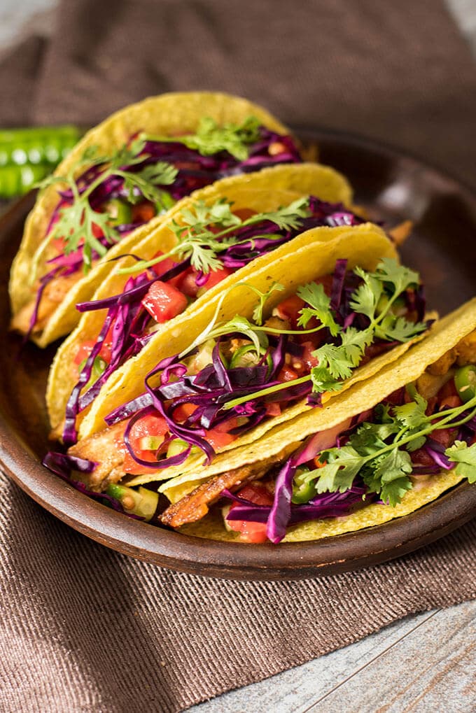 Fried Chicken Tacos. Super easy and tasty weeknight dinner ready in less than 30 minutes. 