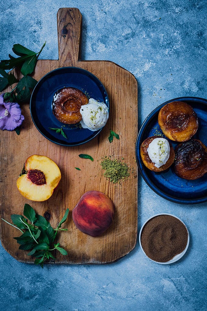 Cinnamon Sugar Grilled Peaches are for those who don’t feel like baking. Simply grill the cinnamon sugar coated peaches and serve with ice cream. You will be amazed with the taste when you have the first bite! Ready in 10 minutes!