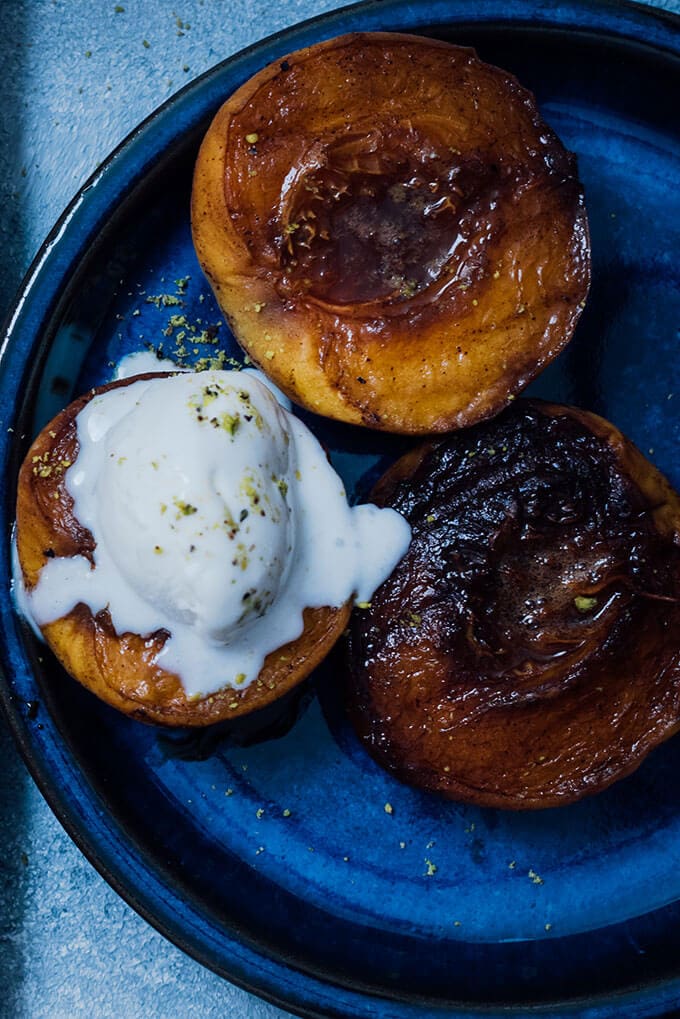 Cinnamon Sugar Grilled Peaches are for those who don’t feel like baking. Simply grill the cinnamon sugar coated peaches and serve with ice cream. You will be amazed with the taste when you have the first bite! Ready in 10 minutes!