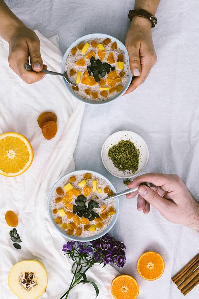 Warm Bulgur Breakfast Bowls with cinnamon, honey and winter fruit will be a good surprise to your family. You’ll want to change your regular oatmeal bowls with this one.