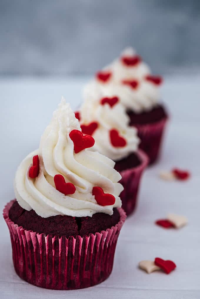Super Moist Red Velvet Cupcakes recipe gives the best result you desire thanks to oil and kefir. Top them with a classic buttercream frosting and have the best bakery-style red velvet cupcakes for any special day.