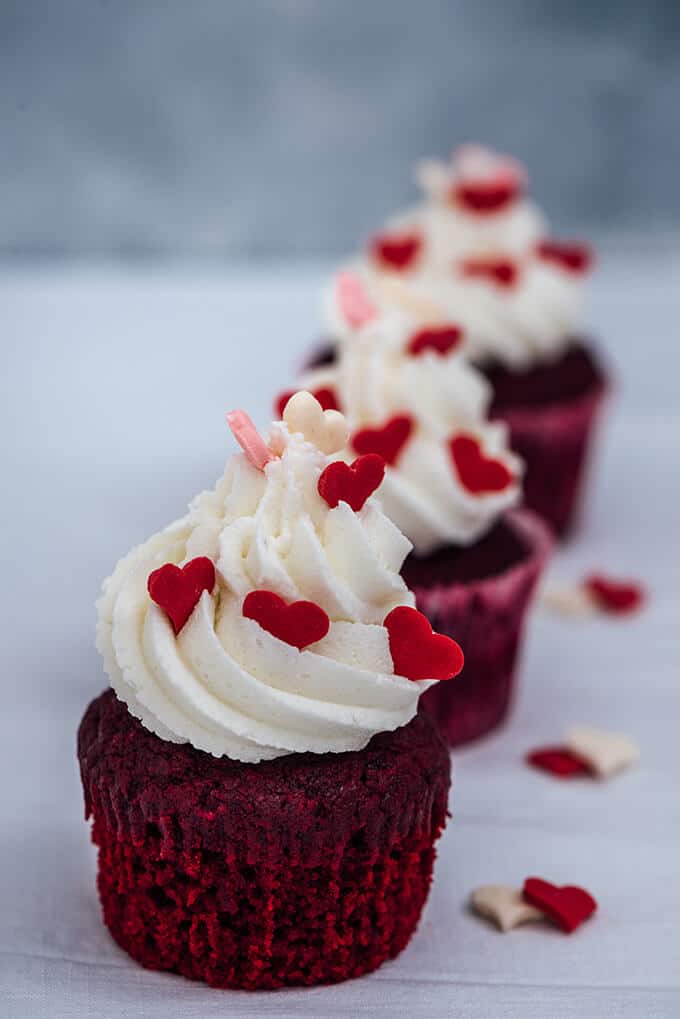 Super Moist Red Velvet Cupcakes recipe gives the best result you desire thanks to oil and kefir. Top them with a classic buttercream frosting and have the best bakery-style red velvet cupcakes for any special day.