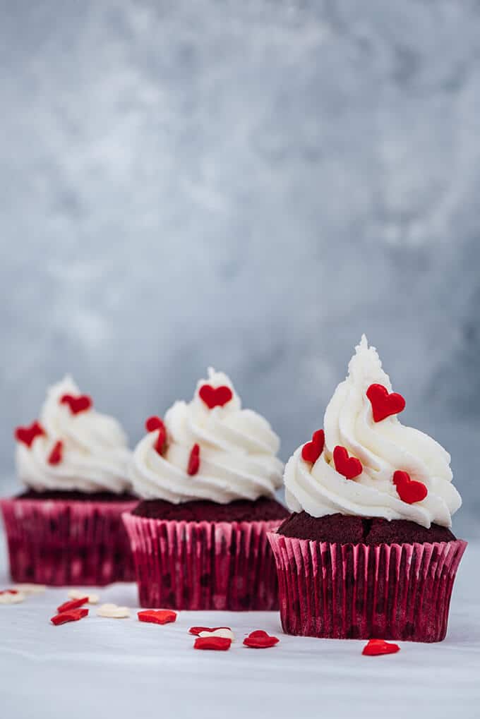 Super Moist Red Velvet Cupcakes recipe gives the best result you desire thanks to oil and kefir. Top them with a classic buttercream frosting and have the best bakery-style red velvet cupcakes for any special day.