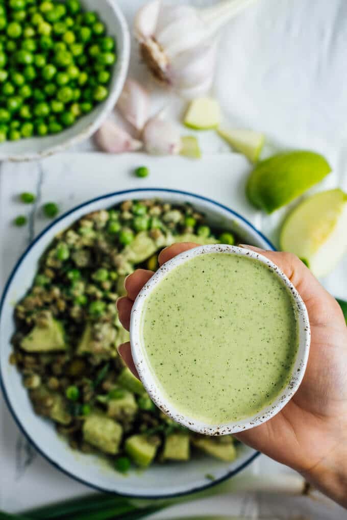 Vegan Potato Salad with green lentils and a refreshing creamy tahini dressing is packed with flavors and nutrients. It takes your dinner parties or pot lucks to the next level.