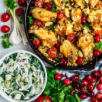 Pan Fried Chicken Wings with Bulgur