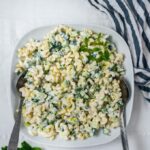 This Pasta Salad without Mayo is creamy and refreshing thanks to Greek yogurt and cucumber. It makes a perfect and satisfying summer lunch that is ready within minutes.