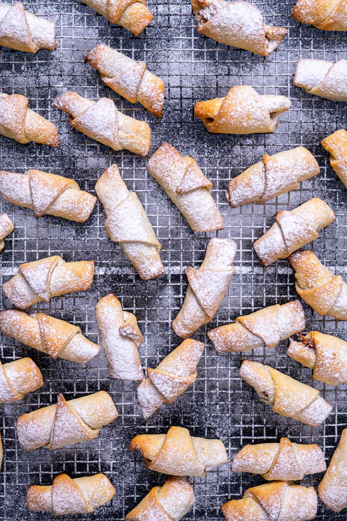 Turkish apple cookies on a cooling rack.