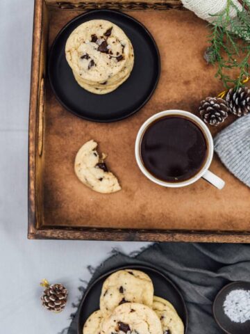 Perfect chocolate chip cookies with olive oil. Wonderfully soft and chewy. No overnight chilling is needed.