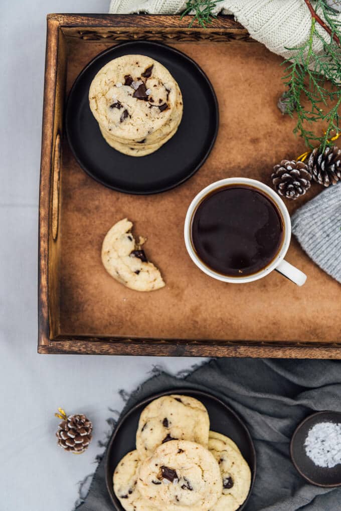 Perfect chocolate chip cookies with olive oil. Wonderfully soft and chewy. No overnight chilling is needed.