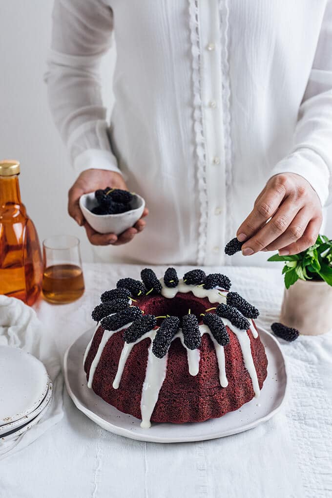If you want to make something fancy for the special person in your life, but have no baking experience, this Red Velvet Bundt Cake with a silky cream cheese glaze is for you.