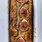 Easy banana fig bread in a loaf pan