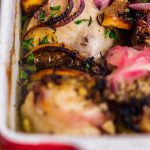 easy chicken thighs with garlic and onion