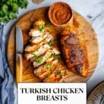 Turkish pan-fried chicken breasts pin.